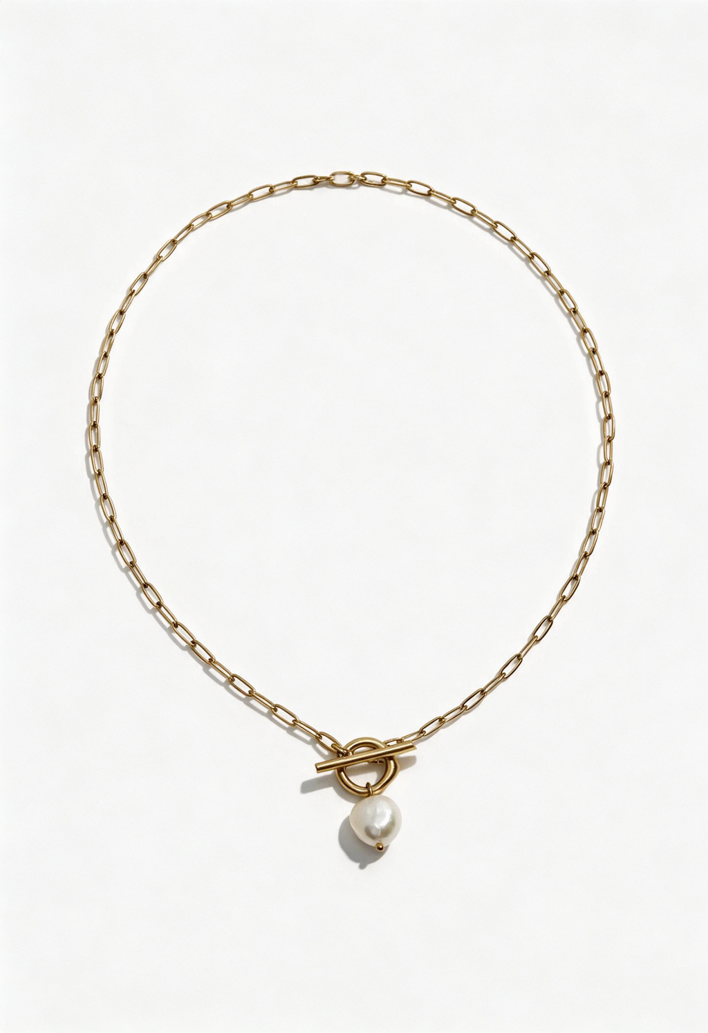Duo set: Drop Necklace + Pearl Hoops