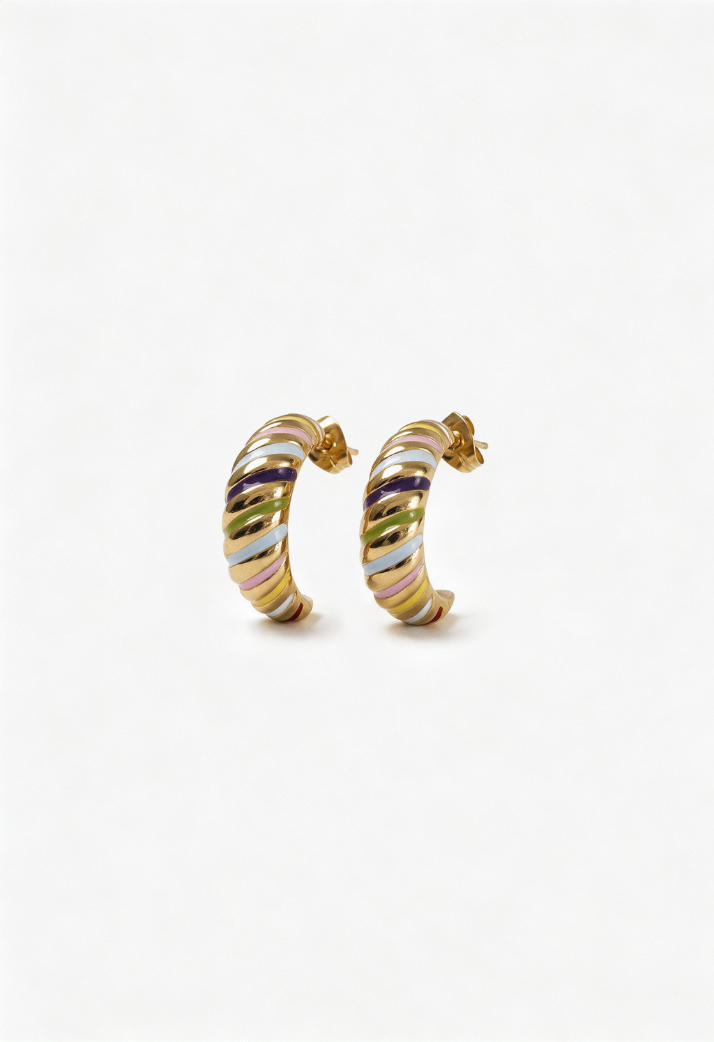Rainbow Croissant Hoops